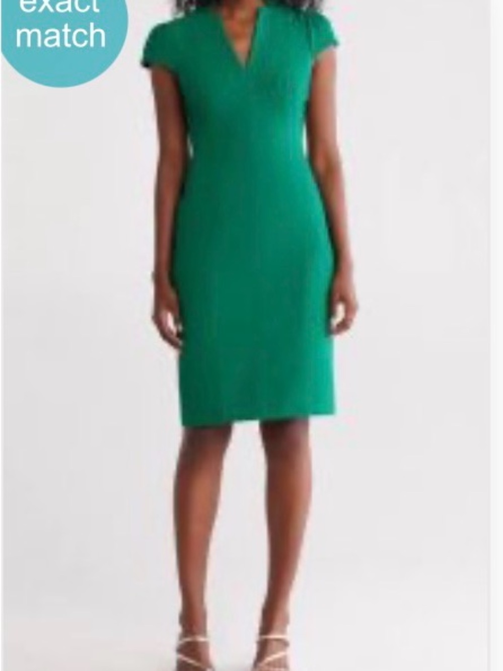 New Vince Camuto Signature Stretch Green Crepe Midi Pencil Dress 4 6